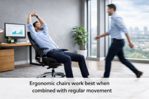 Ergonomic office chairs work best with regular movement image